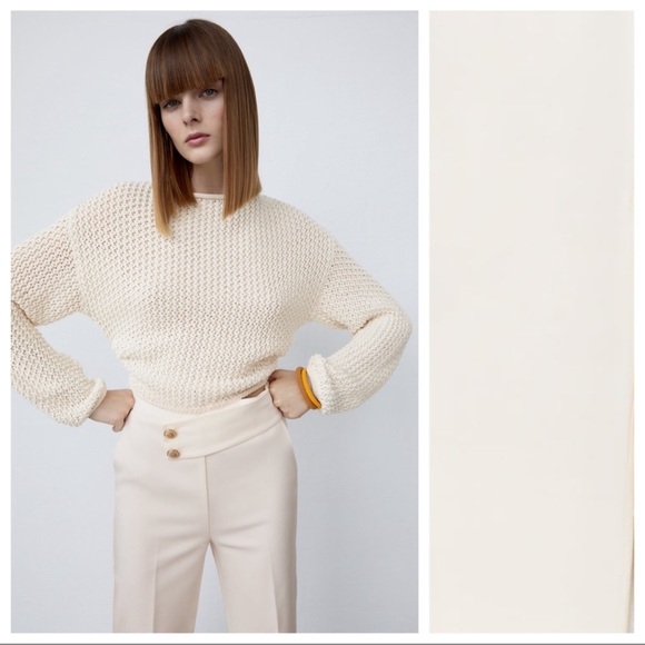 🦋 Bloggers’ Favorite 🦋 Zara Ecru Buttoned Pants Size L - Picture 5 of 16